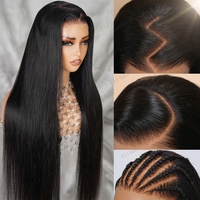 Peluca de Cabello Humano Natural con Encaje Frontal Completo de 13x6 de Oreja a Oreja, Lista para Usar, con Encaje Pre-Cortado de 13x6 HD Transparente, Sin Pegamento, para Mujeres