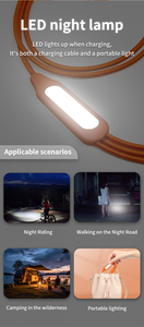 <span class=keywords><strong>Lampe</strong></span> de camping 5-en-1 à LED avec logo, câble de charge USB Type C, en nylon tressé durable, cadeau de bienvenue pour l'extérieur – Fournisseur d'usine - Product Image 4