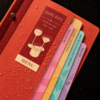 Menu de cocktails personnalisé en tissu, avec intercalaires de couleur, pour restaurant, bar, bistro