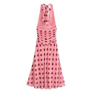 Vêtements pour femmes, nouvelle mode d'été, robe longue à col halter, dos nu, à pois, sexy - Product Image 2
