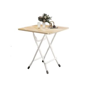 Folding Dining <b>Table</b> Rectangle Metal Legs <b>Plastic</b> Top Foldable Portable Small Square <b>Table</b> For Home Dormitory Rental Use - Product Image 5