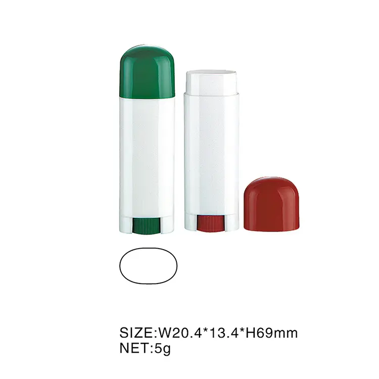 5g Mini portatile PP riciclato bianco ovale custom tubi di balsamo per le labbra Custom contenitori di colla per balsamo per le labbra
