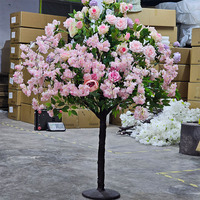 Arbre artificiel de pivoine en gros pour la décoration, plante artificielle de pivoine, arbre fleuri artificiel avec pot