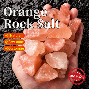 Arancione di cristallo di sale di roccia di cristallo di sale minerale naturale per la purificazione e la visualizzazione con il Feng Shui lettere d'amore stile mascotte - Product Image 2
