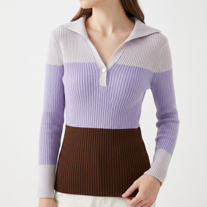 Fabricante de Prendas de Punto, Suéter Personalizado Informal de Lana Antiarrugas con Patrón de Rayas para Otoño e Invierno, de Manga Larga - Product Image 1