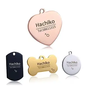 Stainless Steel Blank Dog Tag Advertising Promotional Gift Logo Engraved Pendant for Pet ID Name Collar Tags
