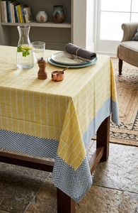 Mantel de Algodón Estampado a Mano, Rectangular, para Mesa de Comedor, con Diseño de Rayas y Puntos, para Hogar y Cocina - Product Image 3