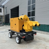 Camion pompe de drainage mobile pour lutte contre les inondations, moteur diesel, fonte ductile, grande capacité de débit