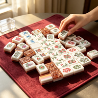 Juego de Mahjong Americano FT Custom Scarlet Crystal, 4 Capas, Color Ámbar Roto, Juego Coleccionable, 160 Fichas de Mahjong Acrílicas