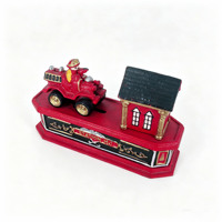 Tirelire mécanique en fonte en forme de camion de pompiers, style vintage, boîte à monnaie, ornement de table