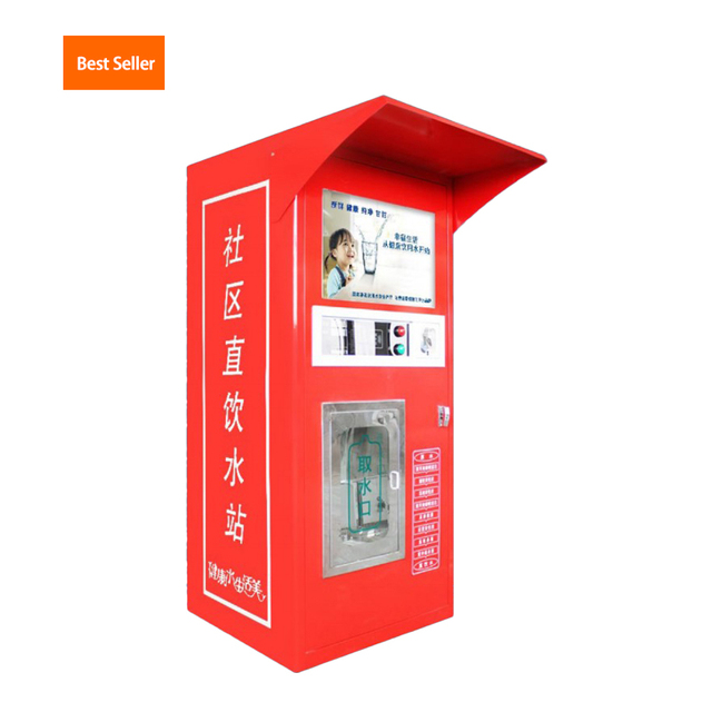 Coin Operated Water Vending Machine With Ro System Filter and Front Door Open Design