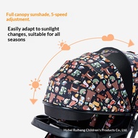 Poussette double pour bébé avec amortisseur, peut s'asseoir et se coucher, design paysager haut, cadre en métal
