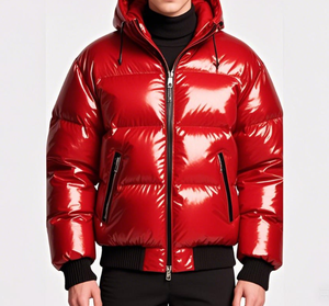 Chaqueta de Plumón para Hombre, Impermeable, de Invierno, Lujosa, Gruesa, Brillante, con Capucha, Personalizada - Product Image 2