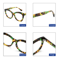 2023 à la mode Cat Eye Acétate Optique Lunettes Cadres Rétro Myopie Lunettes pour Femmes