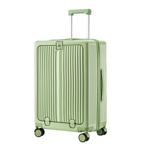 Valise de voyage multifonctionnelle verte 20 pouces avec fermeture éclair, roulettes pivotantes, unisexe, été 2024 - Product Image 5