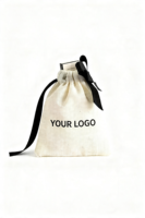 Sacs à cordon en toile de coton réutilisables, double cordon, logo personnalisé pour boutique, pochette à bijoux