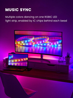 Guirlandes lumineuses intelligentes Cololight Homekit IP65 5V RGB LED Wi-Fi CRI 80 Dimmable 30/60 LEDs/m 2700K Blanc chaud