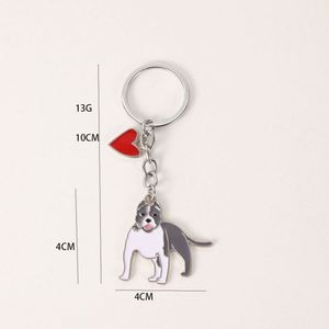Colgante de dibujos animados Baggio, llavero de metal de aleación de zinc con diseño de Boston Terrier, Beagle, Bulldog, decoración para mascotas - Product Image 3
