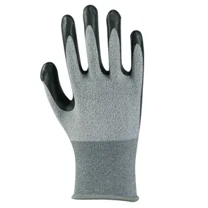 high quality top gloves 13 gauge polyester with black latex work safety gloves price / making machine