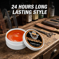 Pommade capillaire professionnelle à tenue forte pour hommes 150g à base d'eau, cire capillaire haute brillance, gel coiffant longue durée pour salon de coiffure