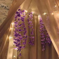 Laris Manis 12Pcs 3.6Ft Rattan Wisteria Garland Gaya Modern Bunga Artificial Ramah Lingkungan untuk Dekorasi Pernikahan & Rumah