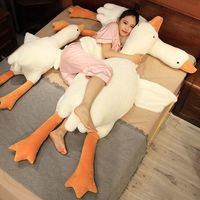 Boneka Angsa Putih Mini Lembut Lucu Kawaii Mata Mutiara Kaki Berselaput Hadiah Natal Pabrik Asli Boneka Hewan