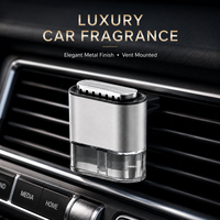Diffuseur de parfum et d'aromathérapie pour voiture en alliage d'aluminium à fixation sur grille d'aération, parfum floral, sans mode de fonctionnement