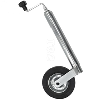 Remorque ou caravane roue de support jockey extra robuste avec manivelle roue en caoutchouc solide de 48mm
