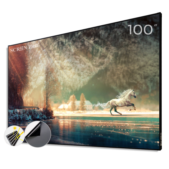SCREEN PRO Laser TV Projector Screen 100 Inch ALR Fixed Frame Screen for Ultra Short Throw Projectors