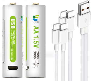安全1000 + サイクル寿命1.5v 2000mwhタイプCポートUSB AAリチウム充電式バッテリー - Product Image 4