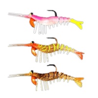 3 .. 5g 7.1g 9.5g leurre appât poisson et insecte appât souple crevette souple avec crochet nager gel de silice Simulation crevette appât LQSL1331