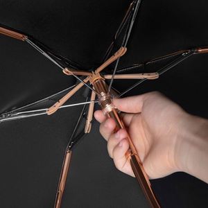 Parapluie de poche compact ultra-léger doré anti-UV personnalisé, manuel, avec poignée en caoutchouc, idéal comme cadeau d'affaires 6 - Product Image 4
