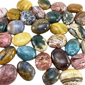 Natürlicher Kristall Jade Roh stein Hot Com press Stone Toy Halbe del stein Feder Fluorit Oval Speckstein SPA Beauty Massage - Product Image 5