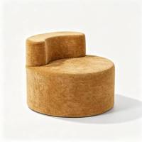 Canapé individuel moderne et écologique en tissu compressé, rembourré en éponge, avec dossier incurvé, pour salon, appartement, hôtel