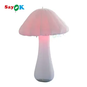 Commercial white inflatable christmas mushroom inflated led light mini mushroom decoration model