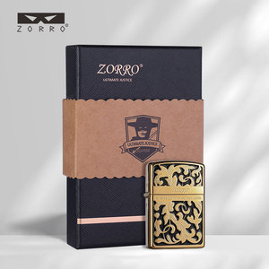 Accendino ZORRO/Zorro Z92177A in ottone nero con design floreale portafortuna, resistente al vento, di alta gamma, bestseller su TikTok e Kuaishou - Product Image 5