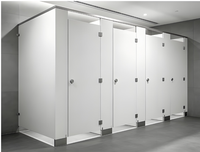 Porte de cabine de toilette cellulaire HPL, durable, pour salle de bain et douche