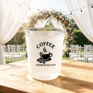 Gobelets jetables en <span class=keywords><strong>plastique</strong></span> PP givré en forme de U, personnalisés pour <span class=keywords><strong>mariage</strong></span>, 12oz/16oz, pour fêtes, bubble tea, bière, café, <span class=keywords><strong>mariage</strong></span> - Product Image 2
