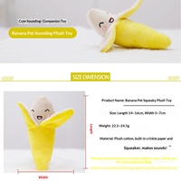 Gele banaanvormige pluche knuffel voor huisdieren met ingebouwd BB-geluid, bijtbestendig, stressverlichtend voor honden en katten, groothandel huisdierenspeelgoed