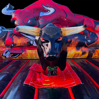 Machine de Bull Riding Mécanique Gonflable pour Adultes avec Balançoire et Rotation, Puissance 15 kW, 3 Vitesses, Capacité 100 kg