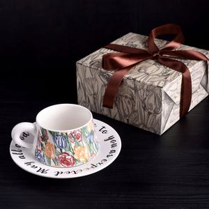 Juego de Taza y Platillo de Cerámica de Porcelana con Diseño de Girasol Francés Vintage, Ecológico, en Caja de Regalo Premium para Té de la Tarde, Ideal para Empresas - Product Image 5