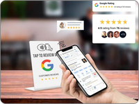 Support d'affichage personnalisé en acrylique avec code QR et puce NFC NTAG213, étanche, carte vierge pour avis Google