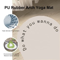 Sansd Nude Beige Couleur PU Voyage Écologique Logo Personnalisé Forme Ovale Arc 5mm Duraple Workout Antidérapant Pu Caoutchouc Tapis de Yoga