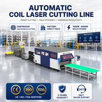 Machine de découpe laser à fibre CNC CE à alimentation par bobine avec déroulage, nivellement, découpe et déchargement automatiques pour tôles métalliques, pièces automobiles et armoires