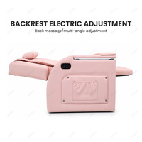 Fauteuil de pédicure rose moderne, mobilier de salon de luxe, fauteuil de spa pour les pieds pour salon de beauté avec accessoires de massage pour pédicure