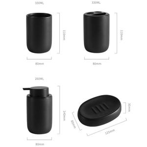 Juego <span class=keywords><strong>de</strong></span> Baño <span class=keywords><strong>de</strong></span> Cerámica Minimalista <span class=keywords><strong>de</strong></span> Lujo en Negro Mate/Blanco/Gris, Dispensador <span class=keywords><strong>de</strong></span> Jabón, Vaso para <span class=keywords><strong>Cepillo</strong></span> <span class=keywords><strong>de</strong></span> Dientes, <span class=keywords><strong>Jabonera</strong></span>, Portacepillos <span class=keywords><strong>de</strong></span> Dientes, Kit <span class=keywords><strong>de</strong></span> Almacenamiento - Product Image 6