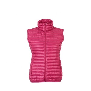 Señoras fucsia suave grueso sin mangas repelente al agua invierno pato abajo chaleco Chaqueta ligera para mujer - Product Image 4