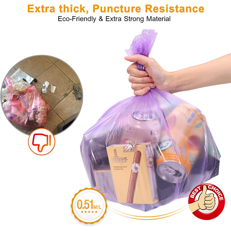 DAFENG 1mil 1.2mil 2mil 3mil HDPE Plastic garbage bag on roll trash bag can liner with 42gallon 55 gallon 60 gallon capacity