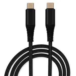USB 100W dengan E-MARK Kabel USB Tipe C Nilon 1M Pengisian Cepat Kabel USB 100W