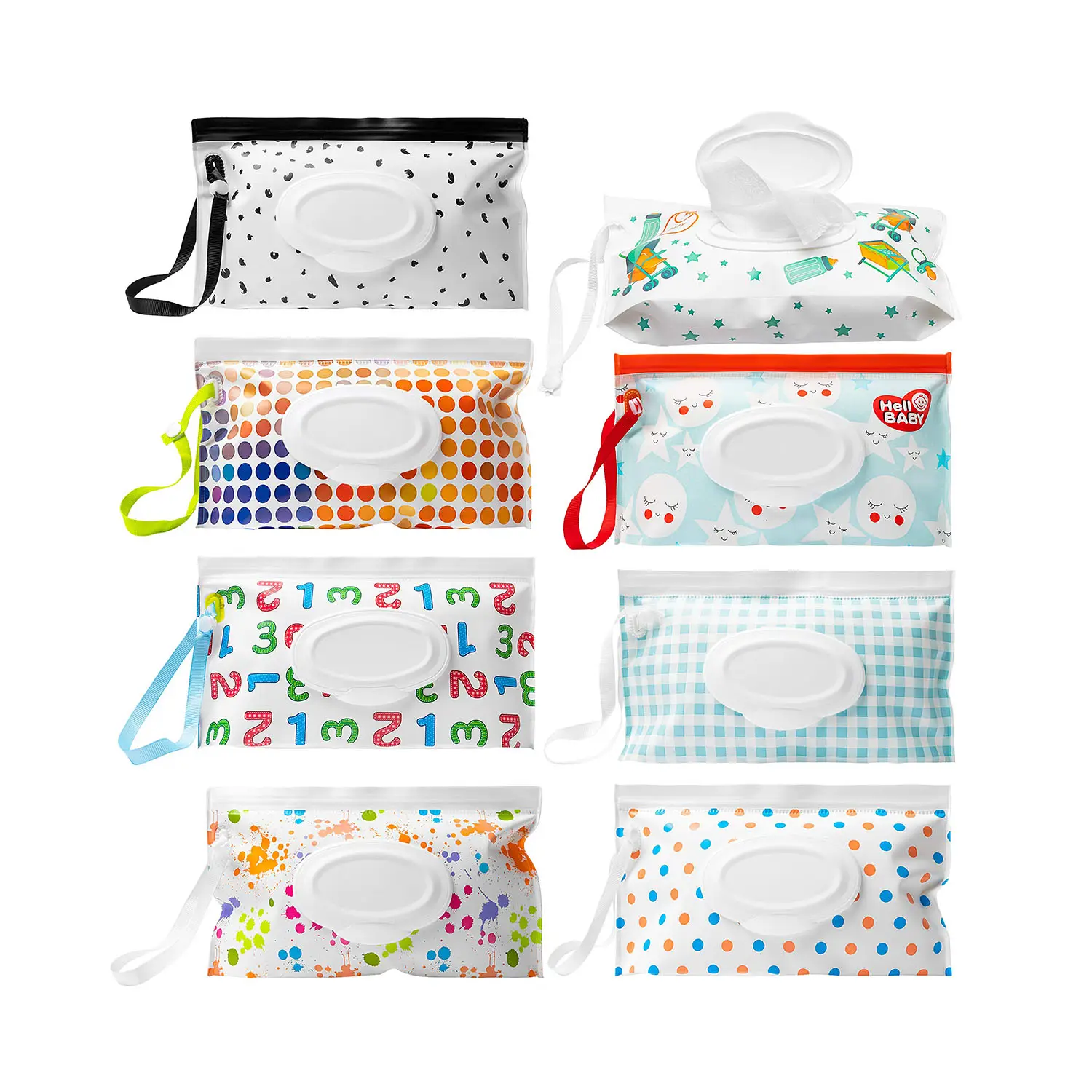 Portable Baby Dispenser Refillable Wipe Holder Infant Wipes Containers Set Travel Wet Wipes Pouch Diaper Bags